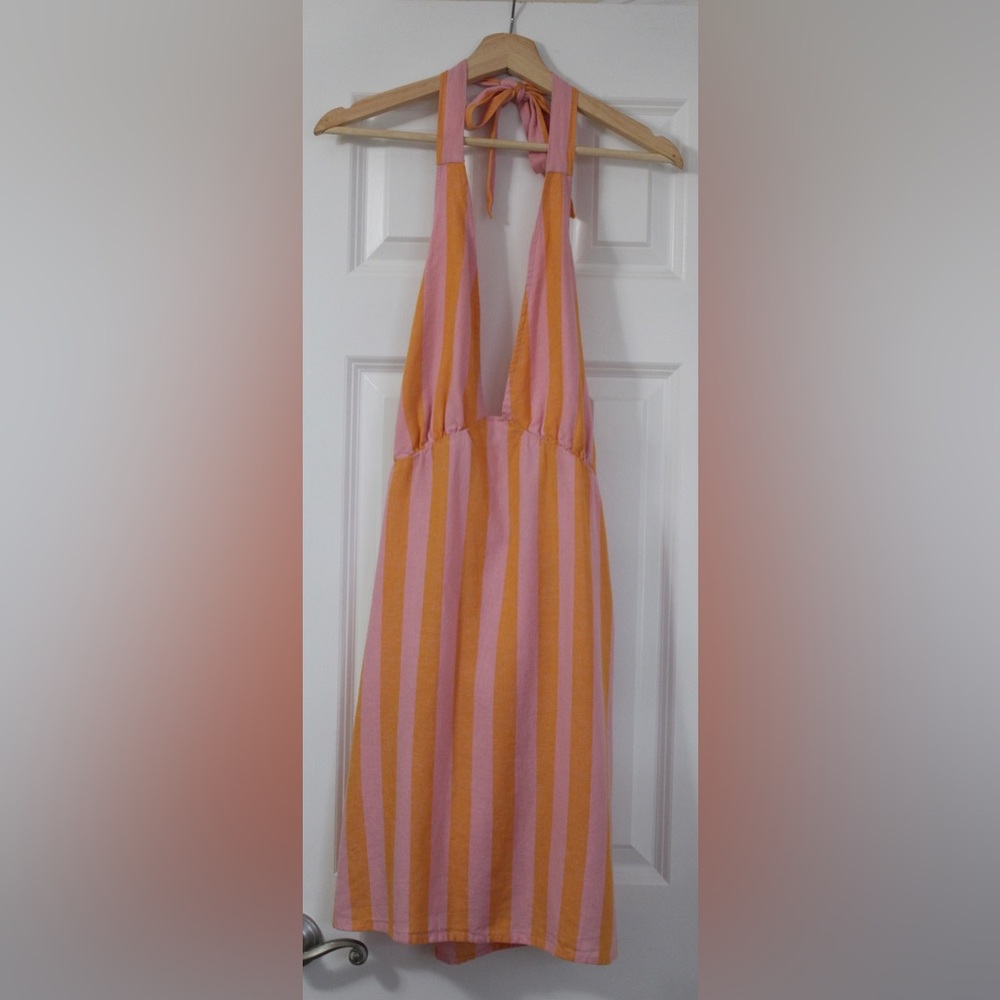 Orange and Pink Linen Sundress